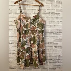 Women’s Beach Lunch Lounge tropical cotton/linen blend sleeveless dress XL
